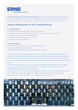 Junior Kalkulator/in mit Verkaufsflair - Forum