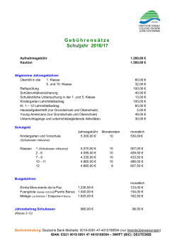Gebührensätze Schuljahr 2016/17 - Deutsche Schule in der Provinz
