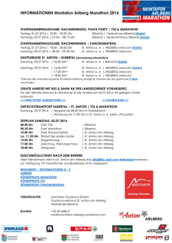 INFORMATIONEN Montafon Arlberg Marathon 2016