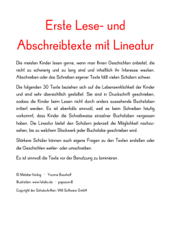 Erste Lese- und Abschreibtexte mit Lineatur - Matobe