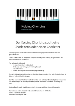 Der Kolping Chor Linz sucht eine Chorleiterin oder einen Chorleiter