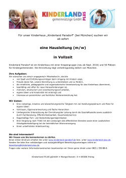 eine Hausleitung (m/w) in Vollzeit