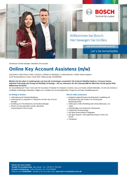 Online Key Account Assistenz (m/w)