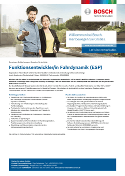 Funktionsentwickler/in Fahrdynamik (ESP)