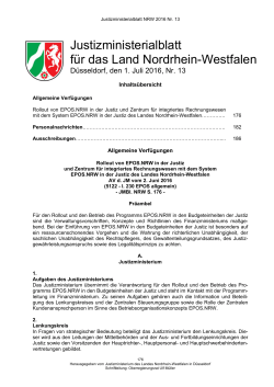 JMBl. Ausgabe Nr. 13 v. 1. Juli 2016 - NRW-Justiz