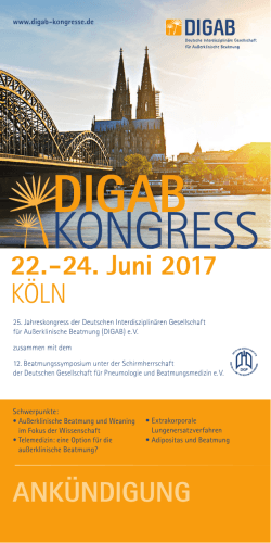 Erste Informationen - 24. Jahreskongress der DIGAB