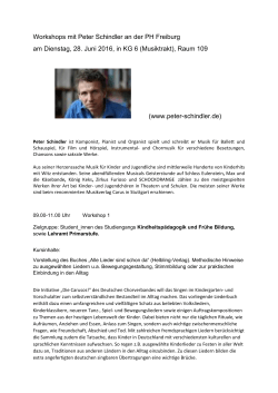 Workshops mit Peter Schindler an der PH Freiburg am Dienstag, 28