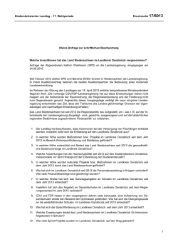 Drucksachen allgemein - Nieders&auml;chsischer Landtag