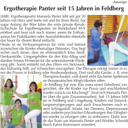 Ergotherapie Panter seit 15 Jahren in Feldberg