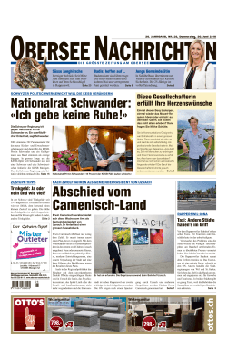 Obersee Nachrichten, 30.6.2016