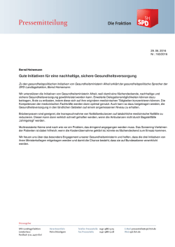 Gute Initiativen f&uuml;r eine nachhaltige, sichere Gesundheitsversorgung
