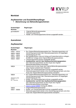 Merkblatt Asylbewerber und Sozialhilfeempfänger Abrechnung von