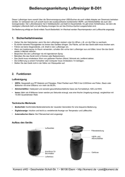 Bedienungsanleitung Luftreiniger B-D01