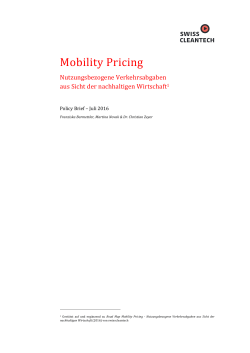 Mobility Pricing