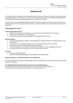 Ausführliche Stellenbeschreibung