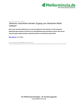 Britische Versicherer könnten Zugang zum