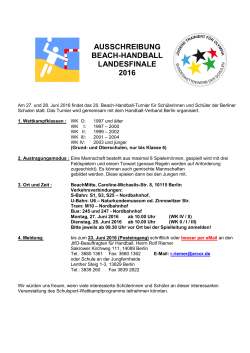 Beach-Handball Ausschreibung 2015-16