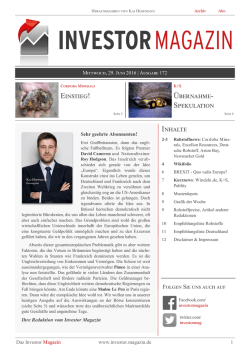 Investor Magazin Ausgabe 172