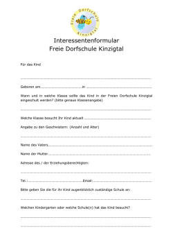 Interessentenformular Freie Dorfschule Kinzigtal