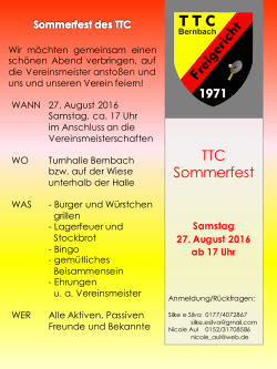 Sommerfest - Bernbach - Homepage des TTC BERNBACH
