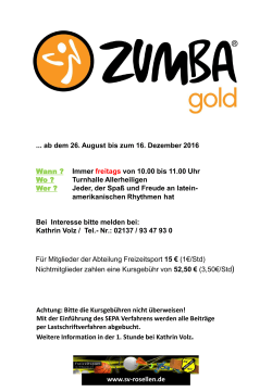 Flyer Zumba Gold - Rosellen