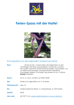 Ferien-Spass mit der Harfe! - Liestal