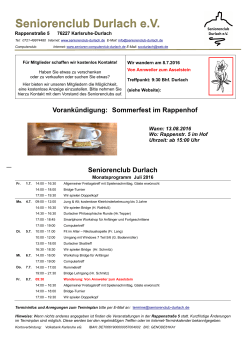 Veranstaltungsprogramm - Durlach