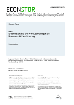 Effizienzvorteile und Voraussetzungen der