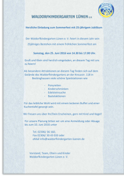 Herzliche Einladung zum Sommerfest mit 25