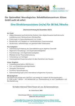 Direktionsassistenz (m/w) - Neurologisches Rehabilitationszentrum