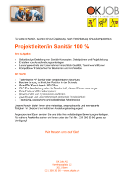 Projektleiter/in Sanitär 100