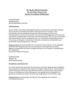 Pfaffenhofen - 18. Tag der offenen Gartentür 2016