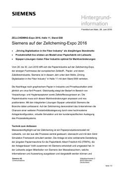 Hintergrund-Information: Siemens auf der Zellcheming