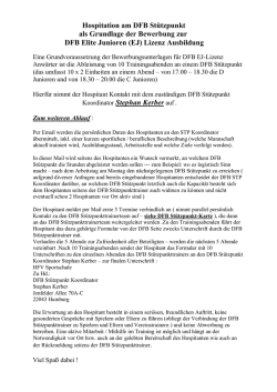 Hospitation am DFB St&uuml;tzpunkt als Grundlage der Bewerbung