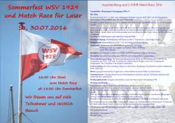 Einladung zum Sommerfest mit Match Race für Laser am 30.07.2016