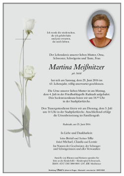 Martina Meißnitzer - Bestattung Sterzl