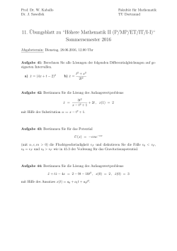 11.¨Ubungsblatt zu “Höhere Mathematik II (P/MP/ET/IT/I