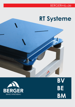 Katalog Rütteltische - Berger Maschinenbau GmbH