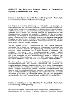 INTERREG V-A Programm Freistaat Bayern – Tschechische