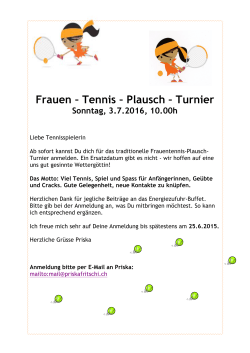 Frauen – Tennis – Plausch – Turnier - Tennis