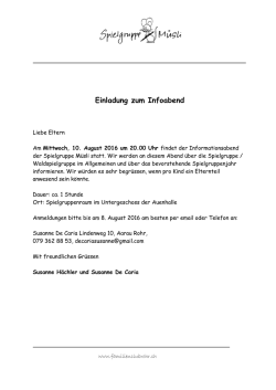 Infoabend Spielgruppe