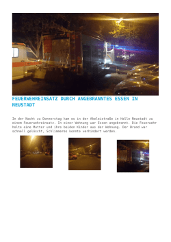 Feuerwehreinsatz durch angebranntes Essen in