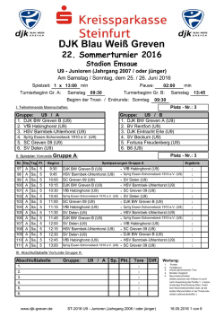Spielplan - Greven