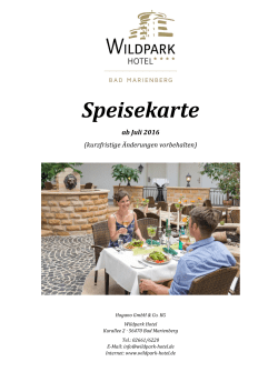 Speisekarte - Wildpark Hotel