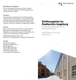 Flyer Stadt Augsburg - Stadtarchiv Augsburg