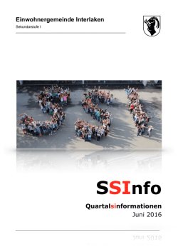 Info Sekundarstufe - Schule Interlaken