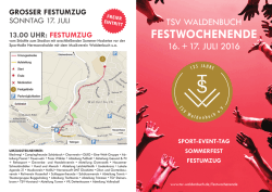 FESTwocHEnEndE - TSV Waldenbuch