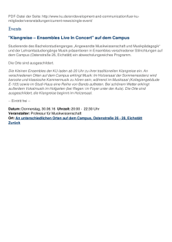 "Klangreise – Ensembles Live In Concert" auf dem Campus