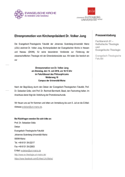 Ehrenpromotion von Kirchenpr&auml;sident Dr. Volker Jung