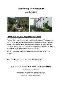 Wanderung Usa-Romantik - Wanderfreunde Wehrheim